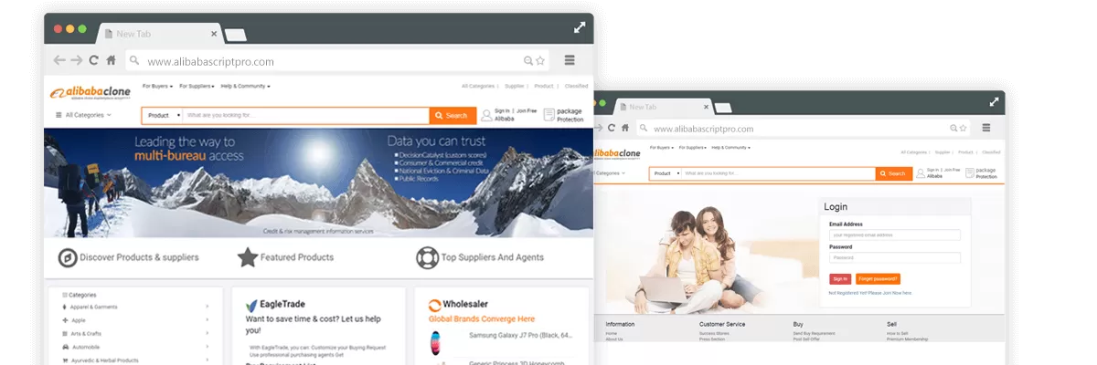 alibaba clone b2b marketplace system